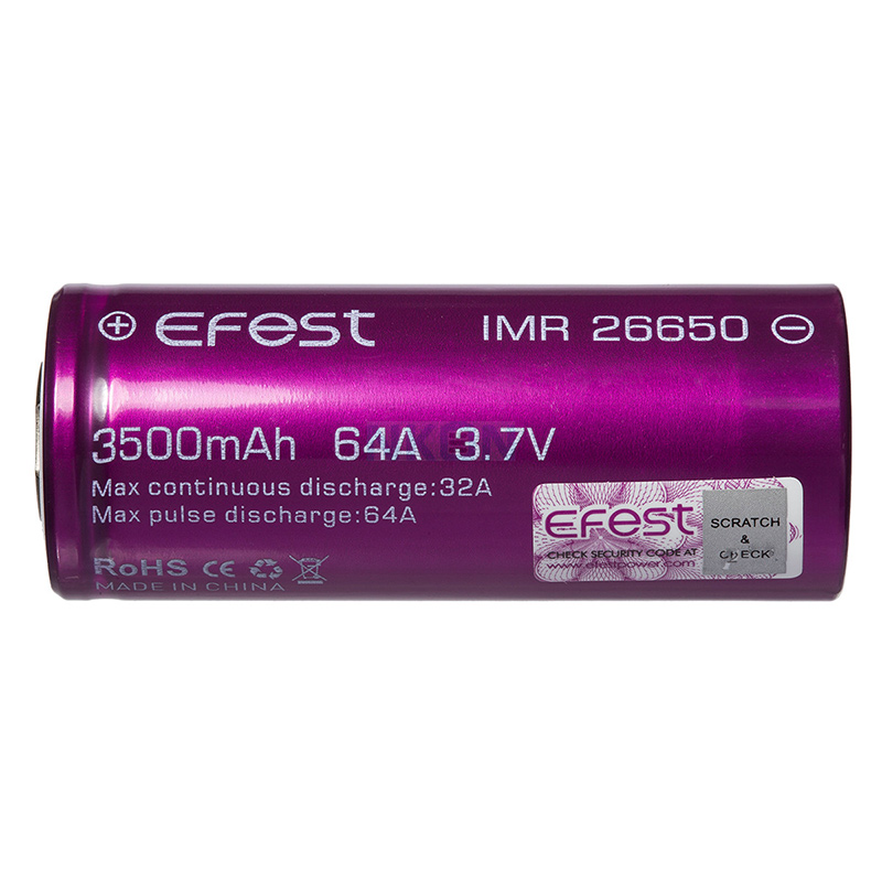 Batéria Efest IMR 26650 – 3500mAh, 64A
